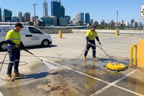 Commercial car park pressure washing Perth