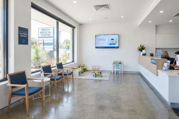 Clean medical waiting room Perth clinic